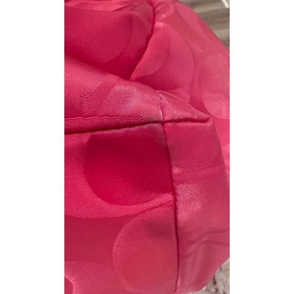 Coach Signature C Pink Nylon Shoulder Bag Convertible Strap12x16x6 preloved - Picture 5 of 13